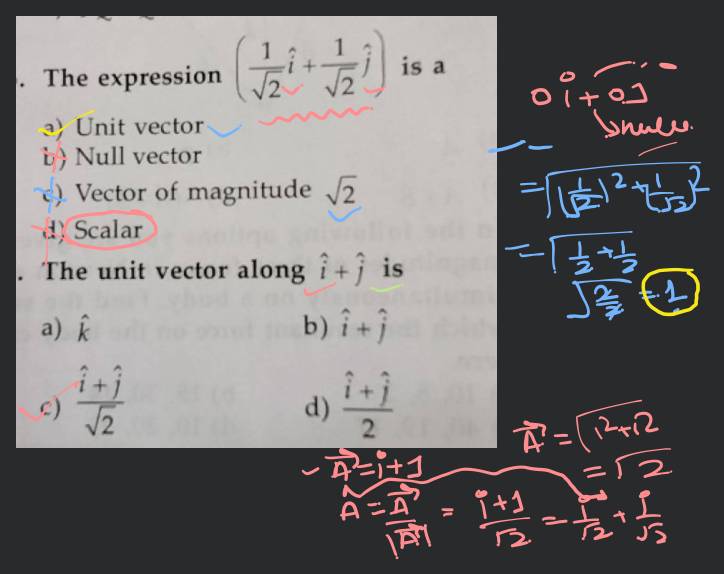 The unit vector along i^+j^ is Filo