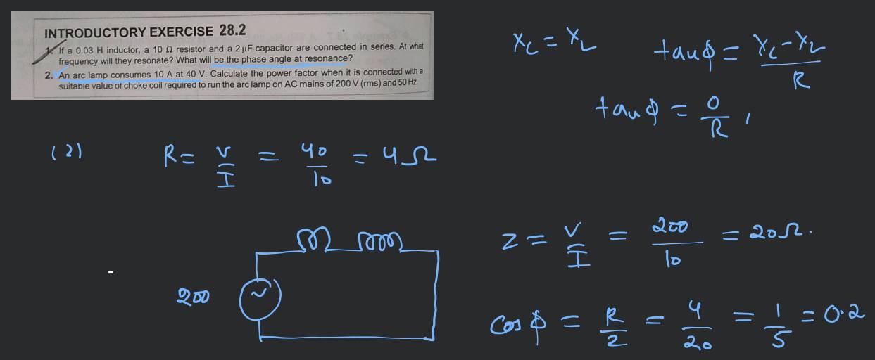 If a 0.03H inductor, a 10Ω resistor and a 2μF capacitor are connected in