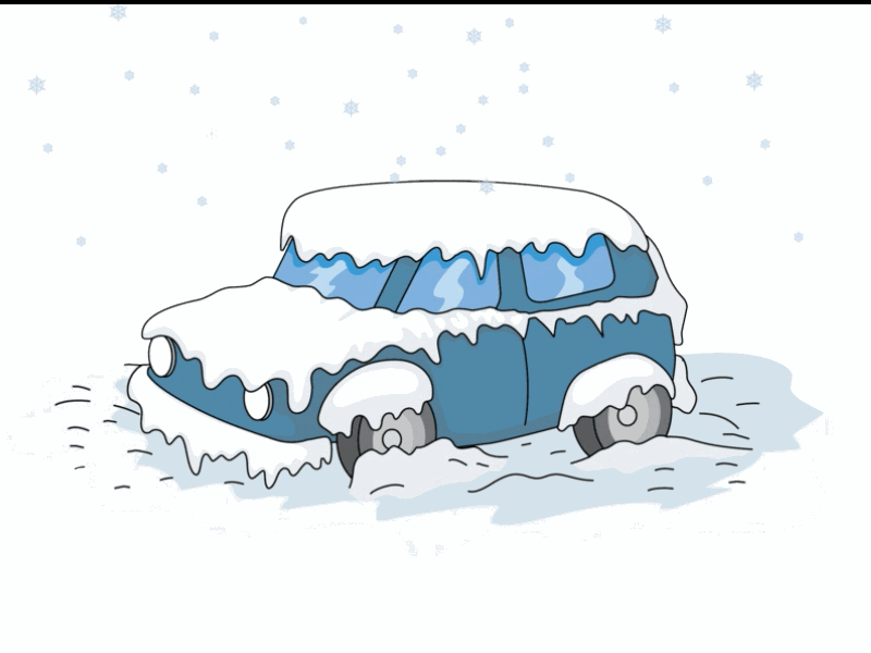 Weather Animated Clipartsnow falling iced up car animation