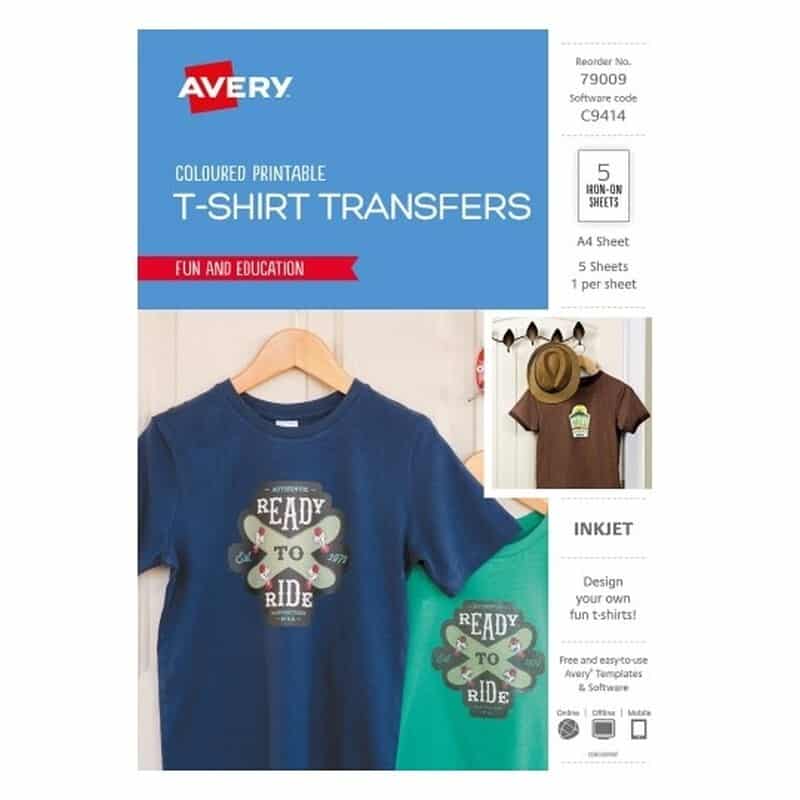 Avery TShirt Transfer Clr Pk5 Classroom Corner