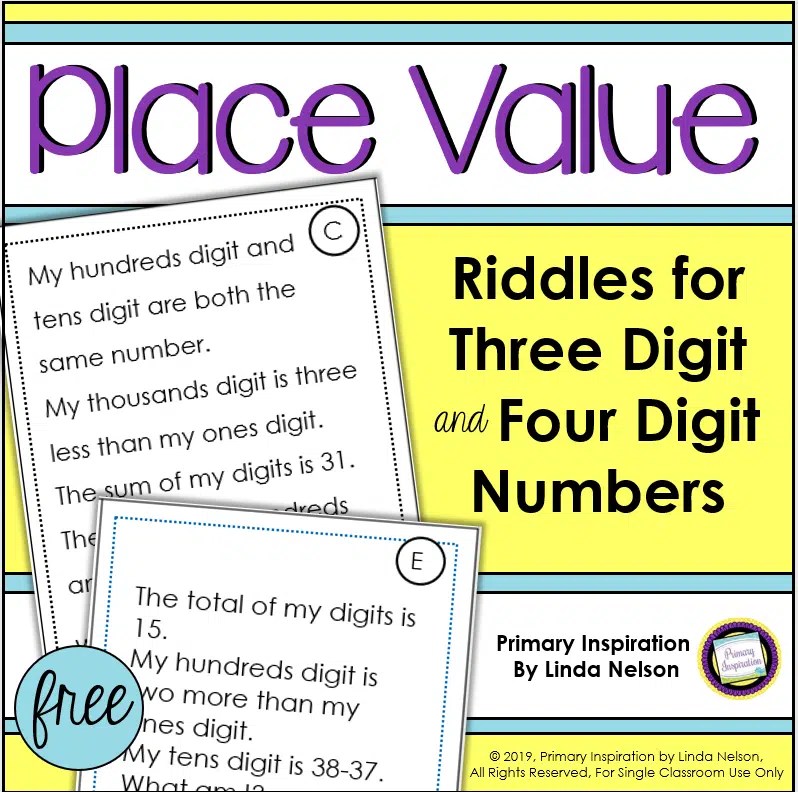 Place Value Riddles for Hundreds and Thousands Classroom Freebies
