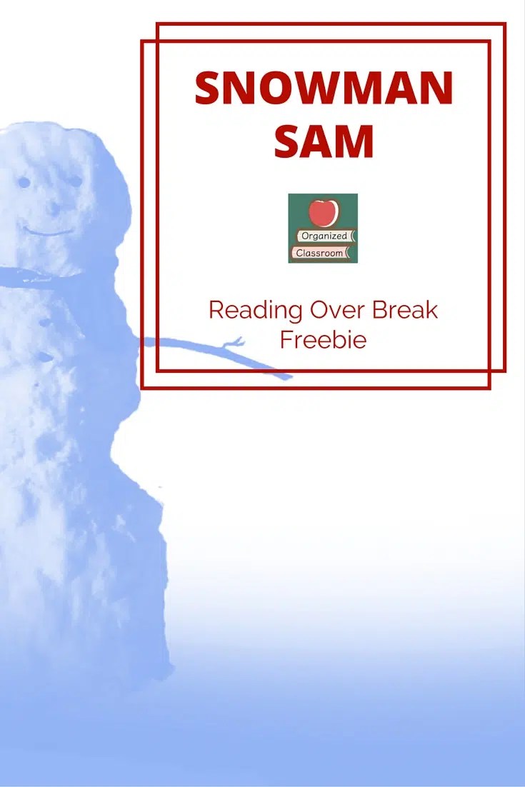 Winter Break Snowman Reading Log Classroom Freebies