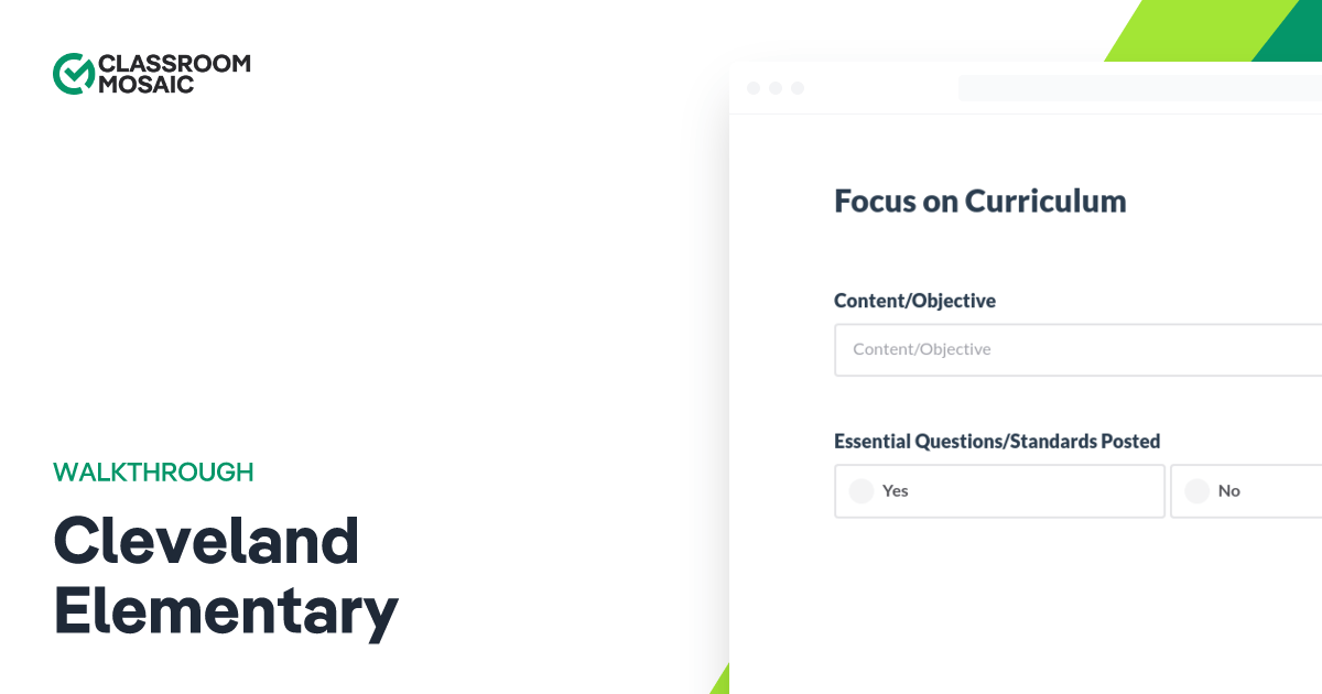 Cleveland Elementary Teacher Observation Form