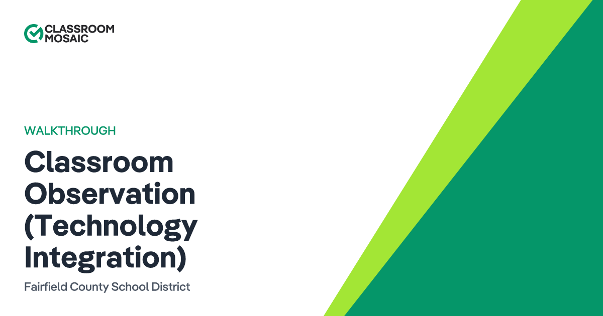 Classroom Observation (Technology Integration) Teacher Observation Form