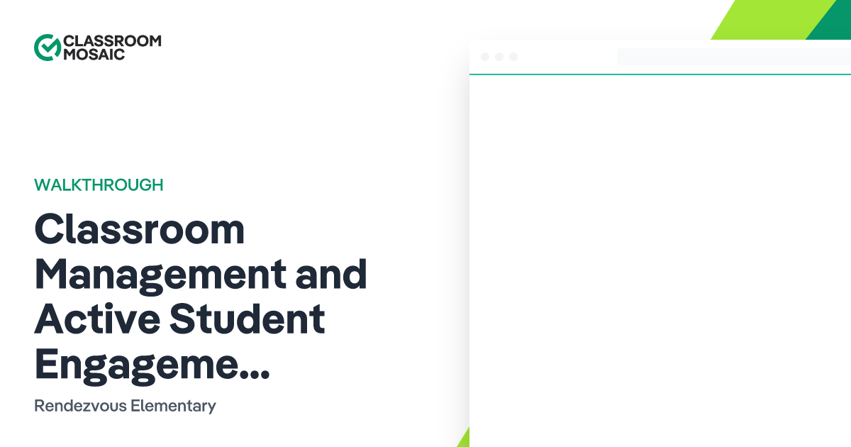 Classroom Management and Active Student Engagement Teacher