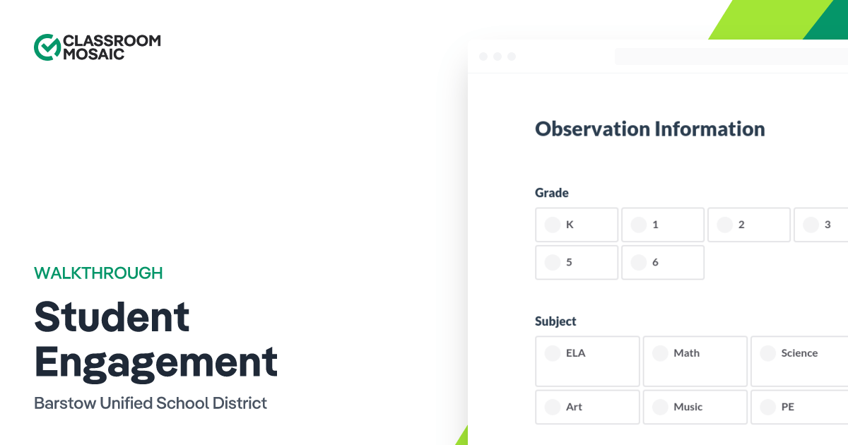 Student Engagement Teacher Observation Form