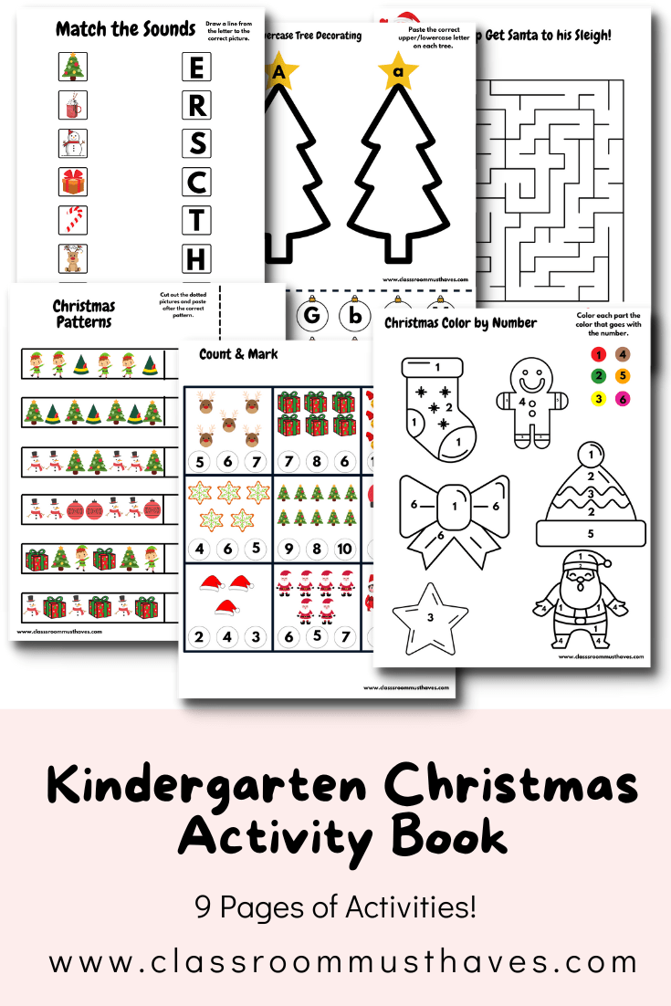 Kindergarten Christmas Worksheets - Classroom Must Haves