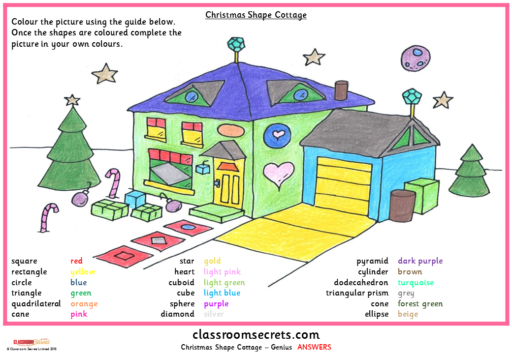Christmas Shape Cottages Classroom Secrets