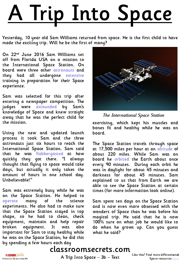 A Trip into Space (Ruby) Guided Reading Pack Classroom