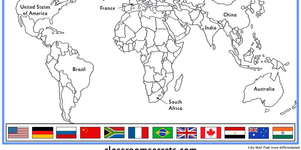 Matching Flags to Countries Map Activity Classroom Secrets