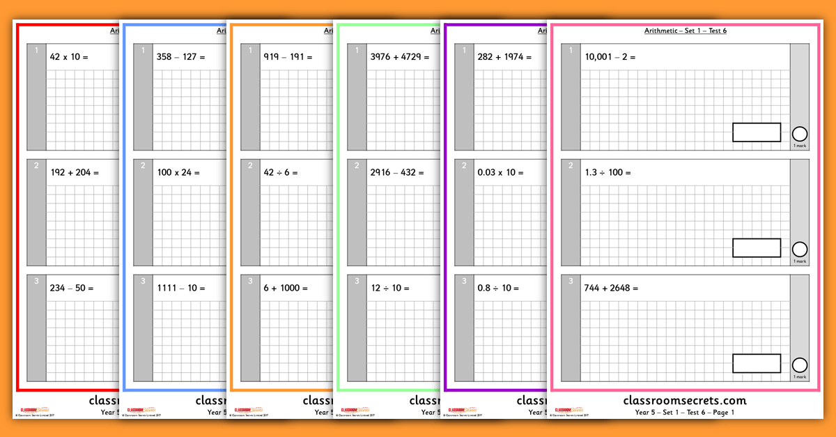 Year 5 Arithmetic Tests Autumn 1 Classroom Secrets