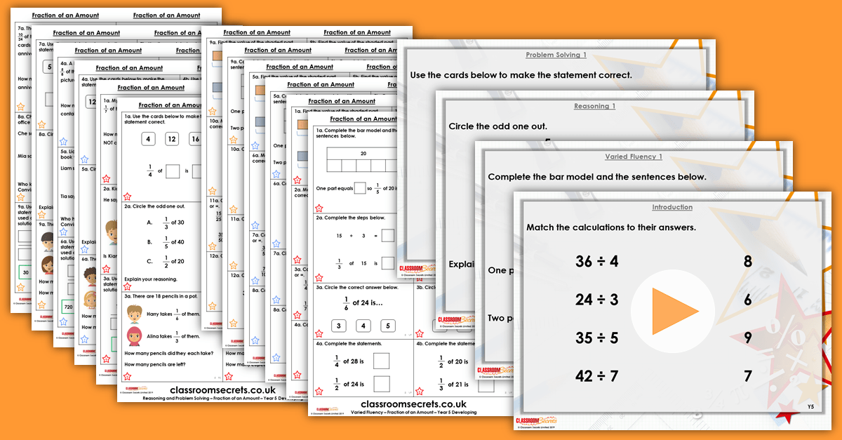 Mixed Age Year 5 and 6 Fractions Step 22 Resource Pack Classroom