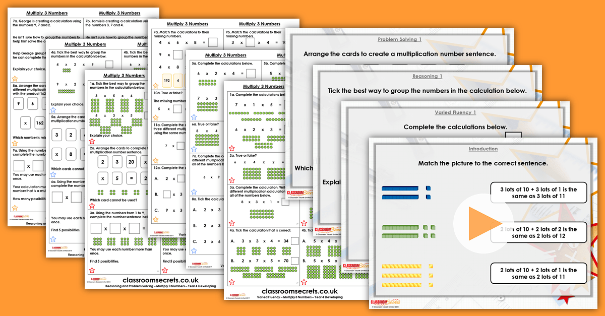 Multiply 3 Numbers Year 4 Multiplication And Division Resource Pack | Classroom Secrets