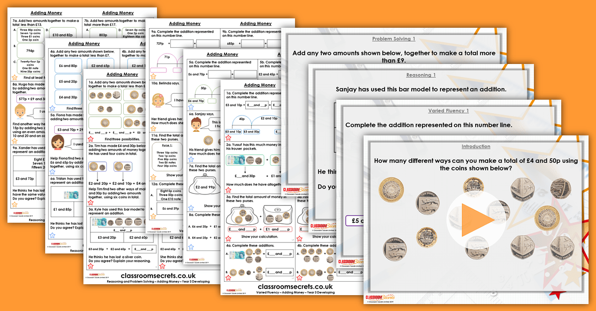 Adding Money Year 3 Money Resource Pack Classroom Secrets