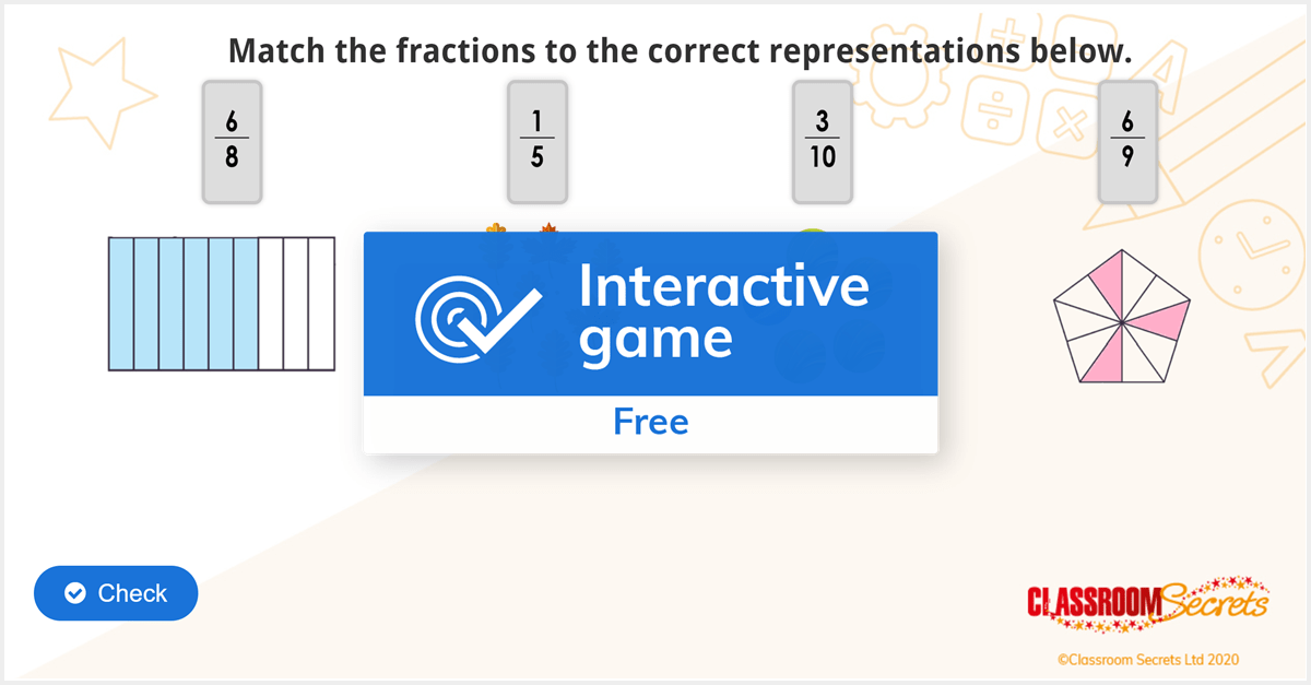 Free Year 3 Unit and NonUnit Fractions IWB Fractions Activity