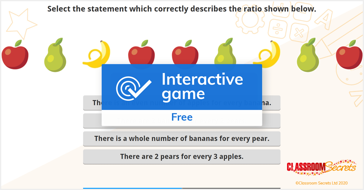 Free Year 6 Using Ratio Language IWB Ratio Activity Classroom Secrets