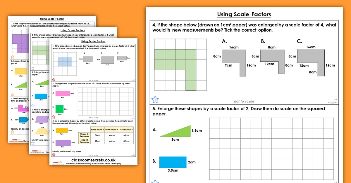 Using Scale Factors Homework Extension Year 6 Ratio