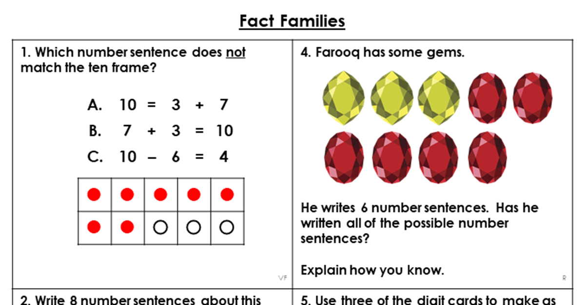 Free Year 2 Fact Families Lesson Classroom Secrets Classroom Secrets