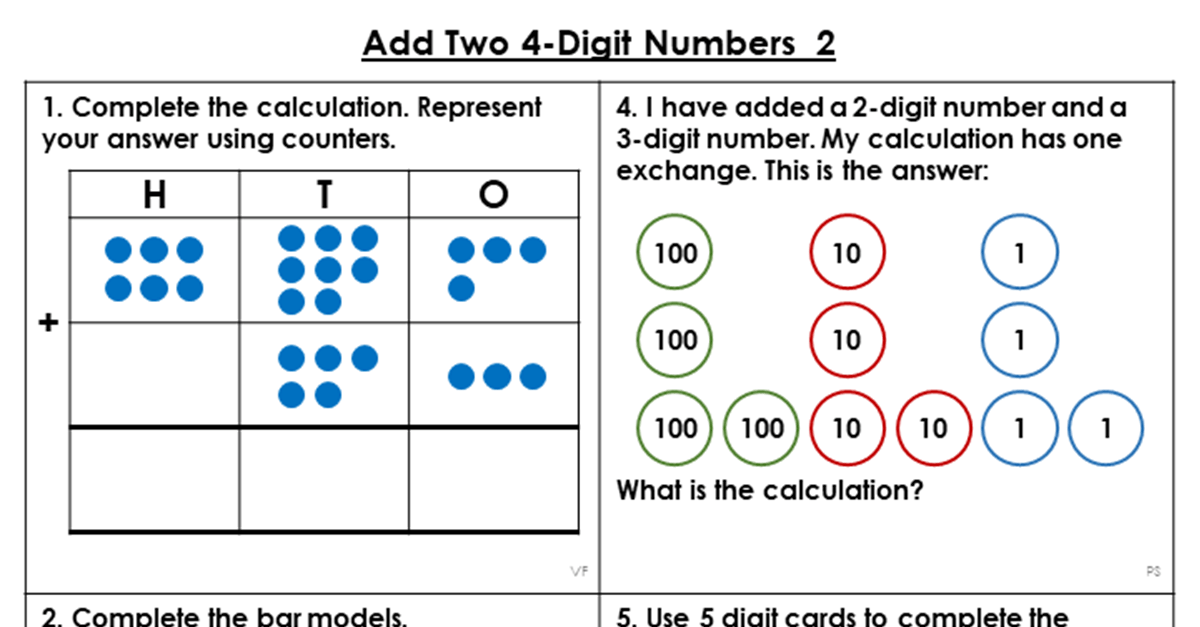 Year 4 Add Two 4Digit Numbers 2 Lesson Classroom Secrets Classroom