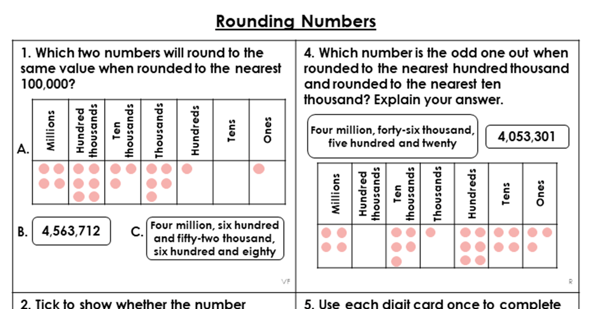 Year 6 Rounding Numbers Lesson Classroom Secrets Classroom Secrets
