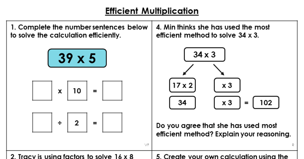 Year 4 Efficient Multiplication Lesson - Classroom Secrets | Classroom Secrets