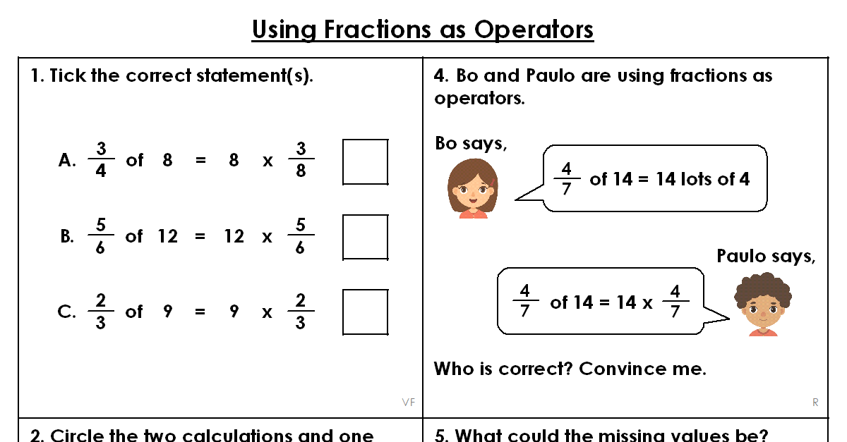 Year 5 Using Fractions as Operators Lesson Classroom Secrets