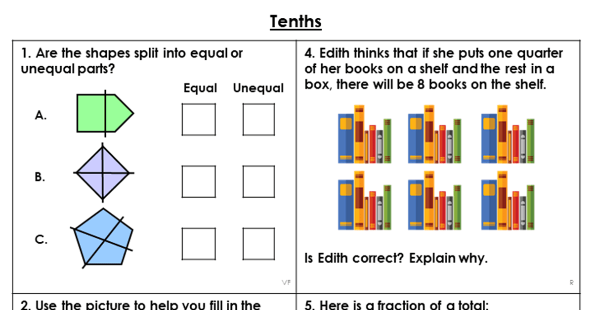 Year 3 Tenths Lesson Classroom Secrets Classroom Secrets