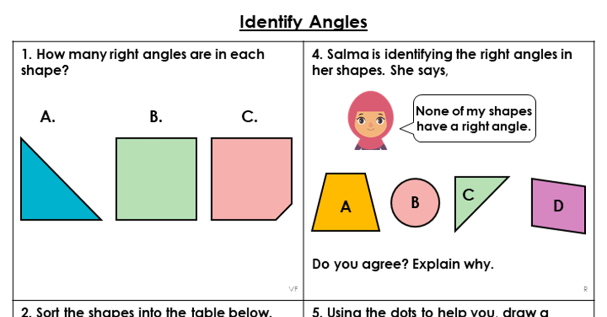 Free Year 4 Identify Angles Lesson Classroom Secrets Classroom Secrets