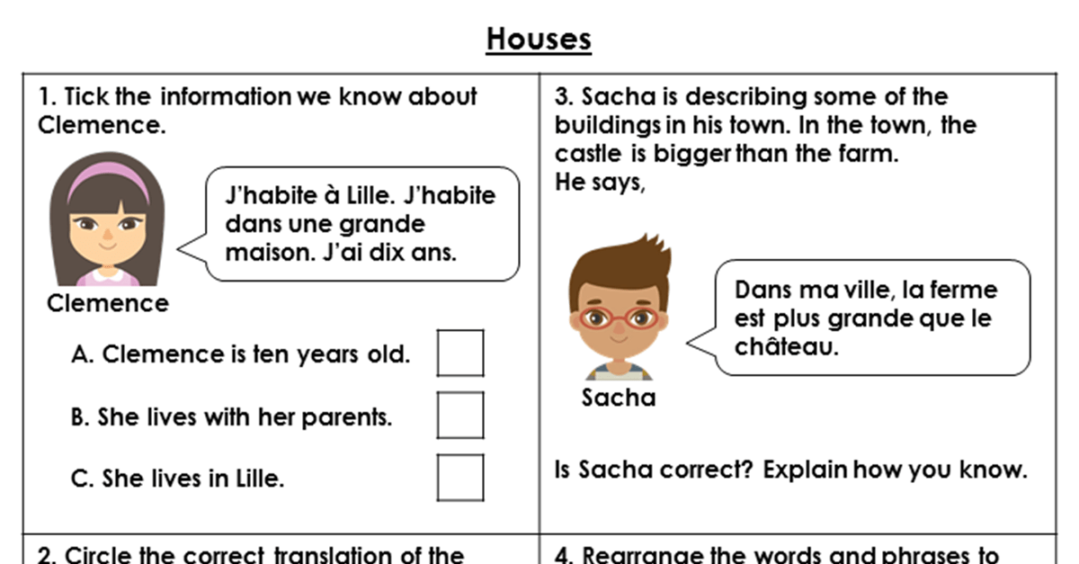 Unit 4 French Homes Lesson Classroom Secrets Classroom Secrets