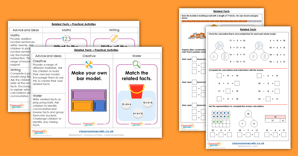 Addition and Subtraction Year 1 Related Facts Practical and Written