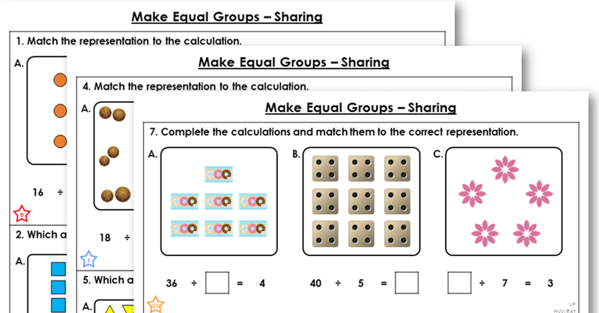 Free Year 2 Make Equal Groups Sharing Lesson Classroom Secrets