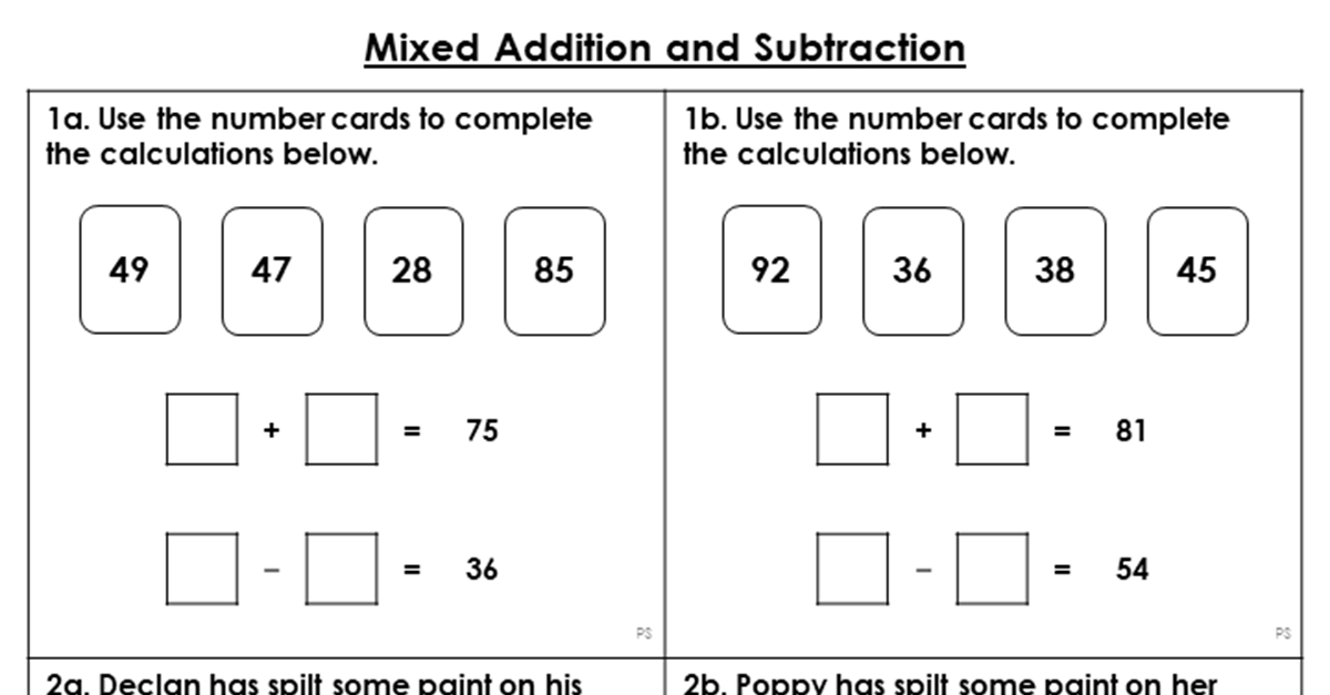 Mixed Addition and Subtraction Reasoning and Problem Solving