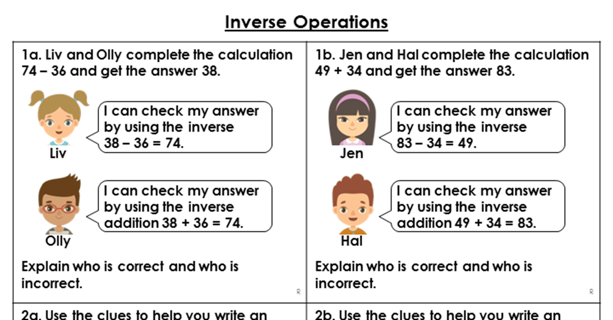 Inverse Operations Reasoning and Problem Solving Classroom Secrets