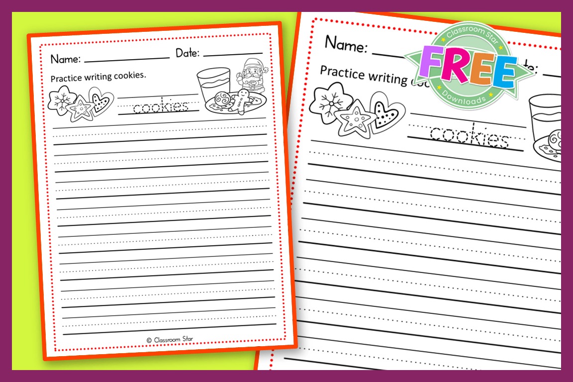 Practice Writing Cookies Worksheet Classroom Star Worksheets