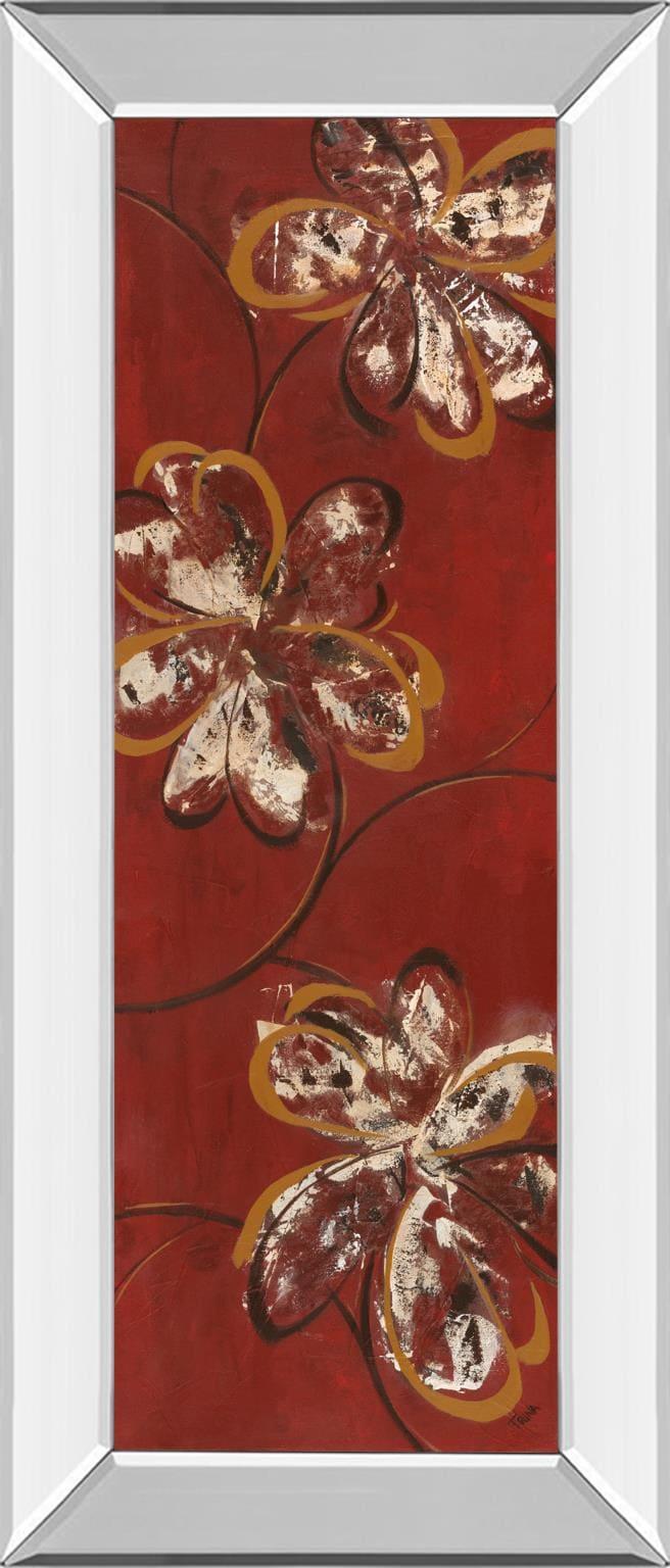 18 in. x 42 in. "Flowers Dancing Il" By Katrina Craven Mirror Framed Print Wall Art Classy Art
