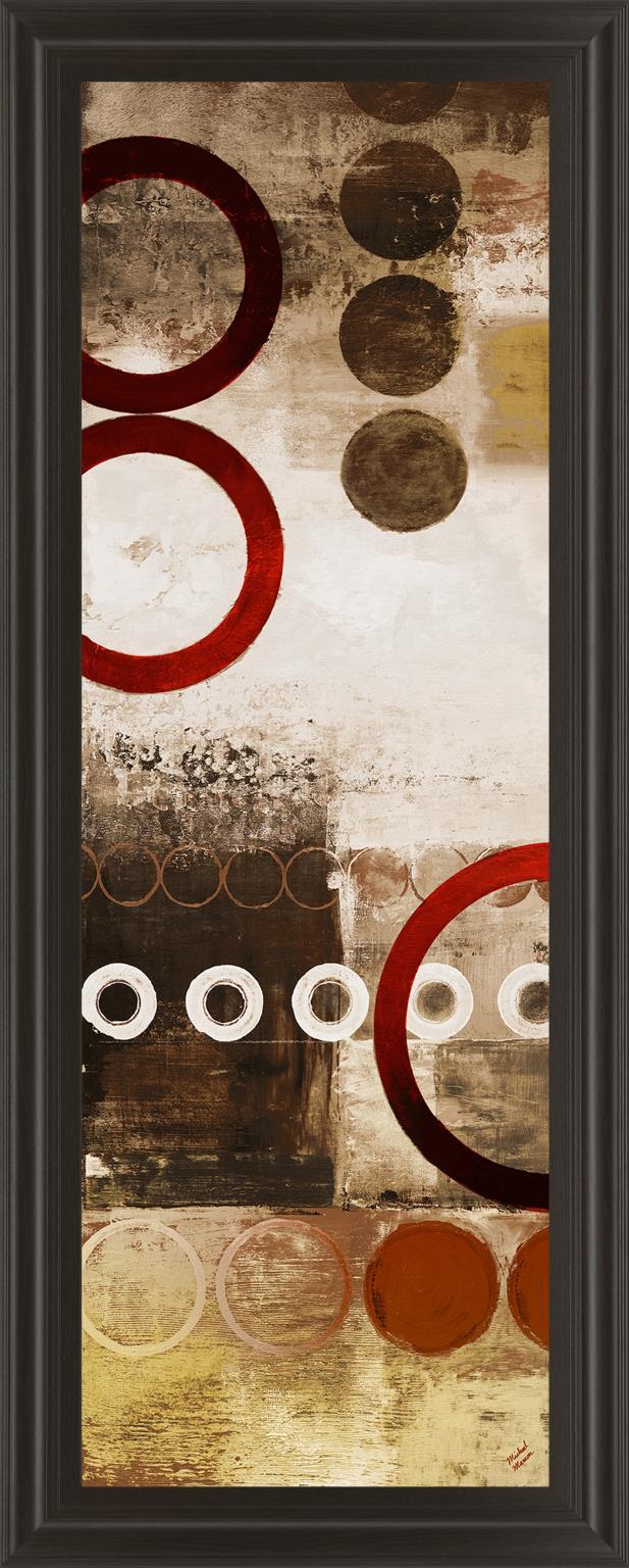 18 in. x 42 in. "Red Liberated Panel I" By Michael Marcon Print Framed