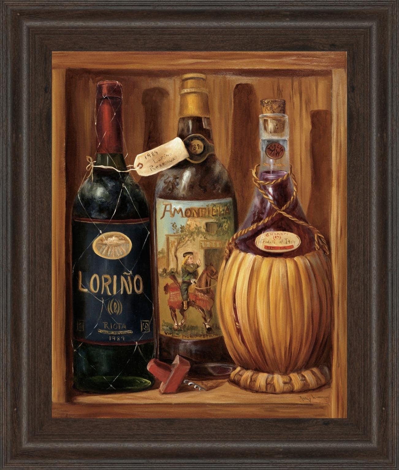22 in. x 26 in. "Vintage Wine Il" Framed Print Wall Art Classy Art