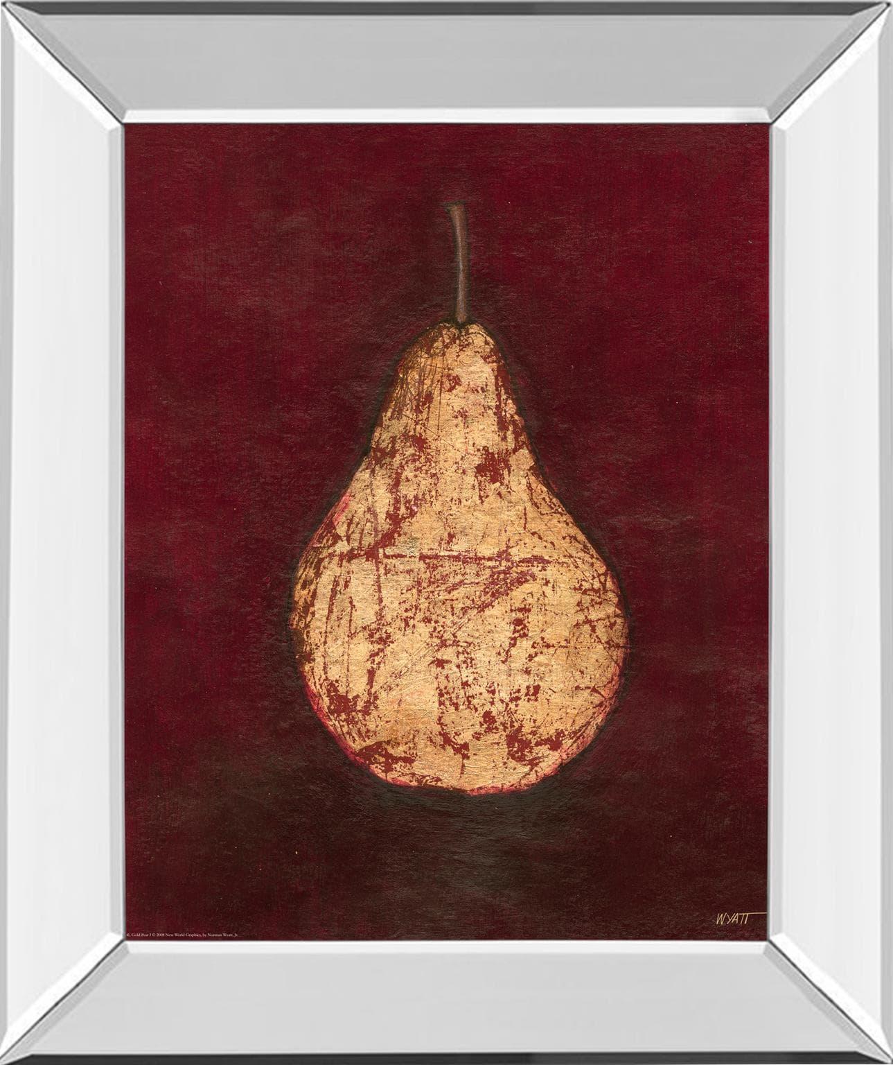 22 in. x 26 in. "Gold Pear " By Norman Wyatt, Jr. Mirror Framed Print