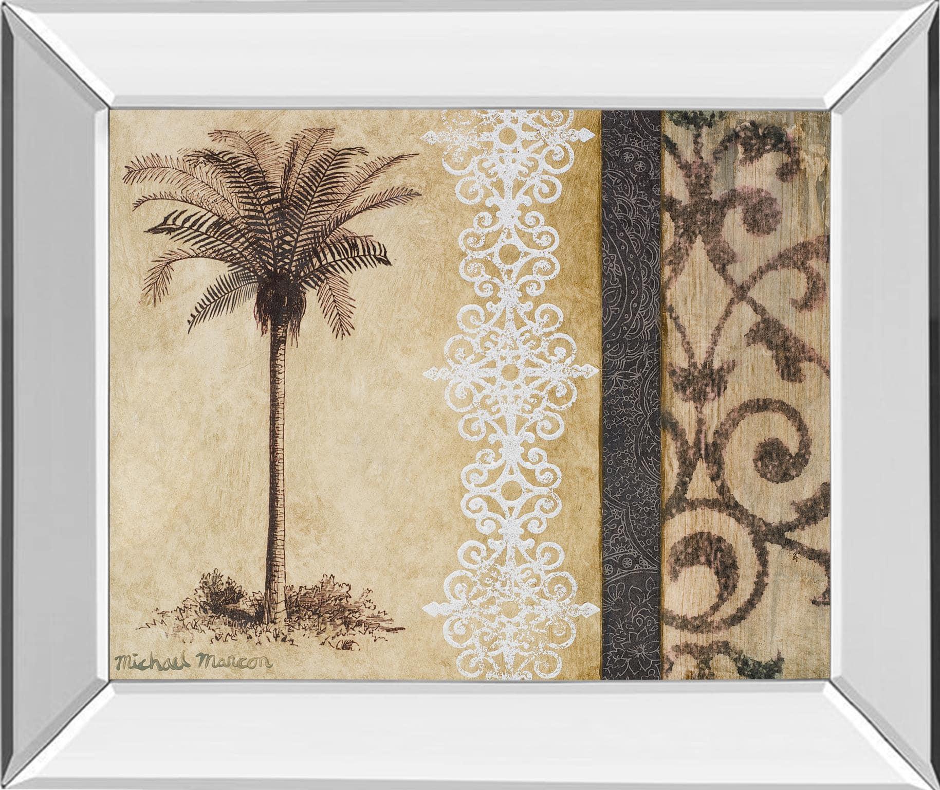 22 in. x 26 in. "Decorative Palm Il" By Michael Marcon Mirror Framed