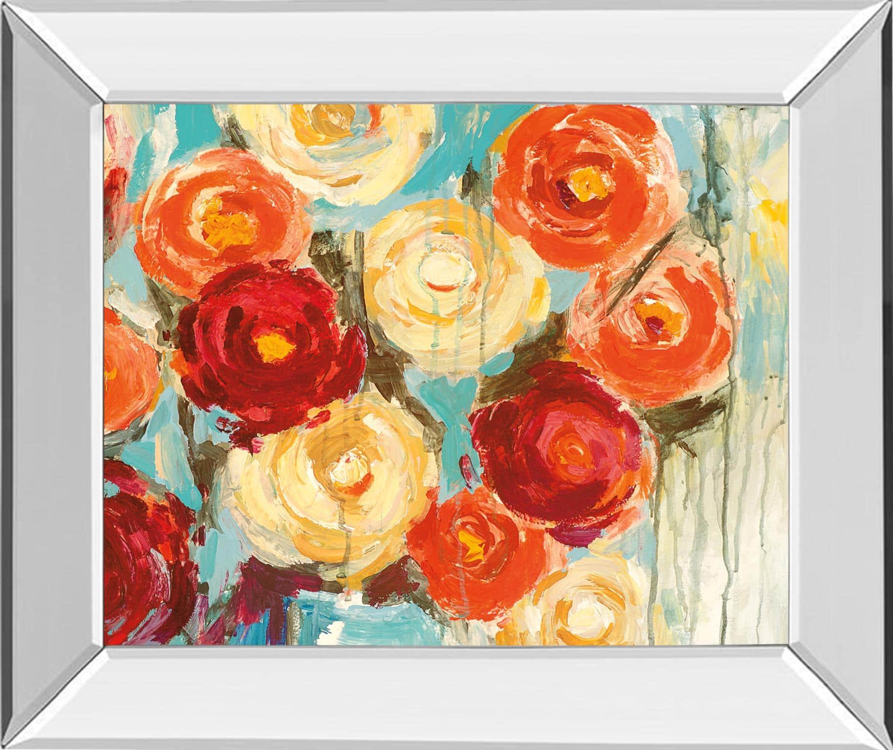 22 in. x 26 in. "Sunlit Blooms" By Pasion Mirror Framed Print Wall Art