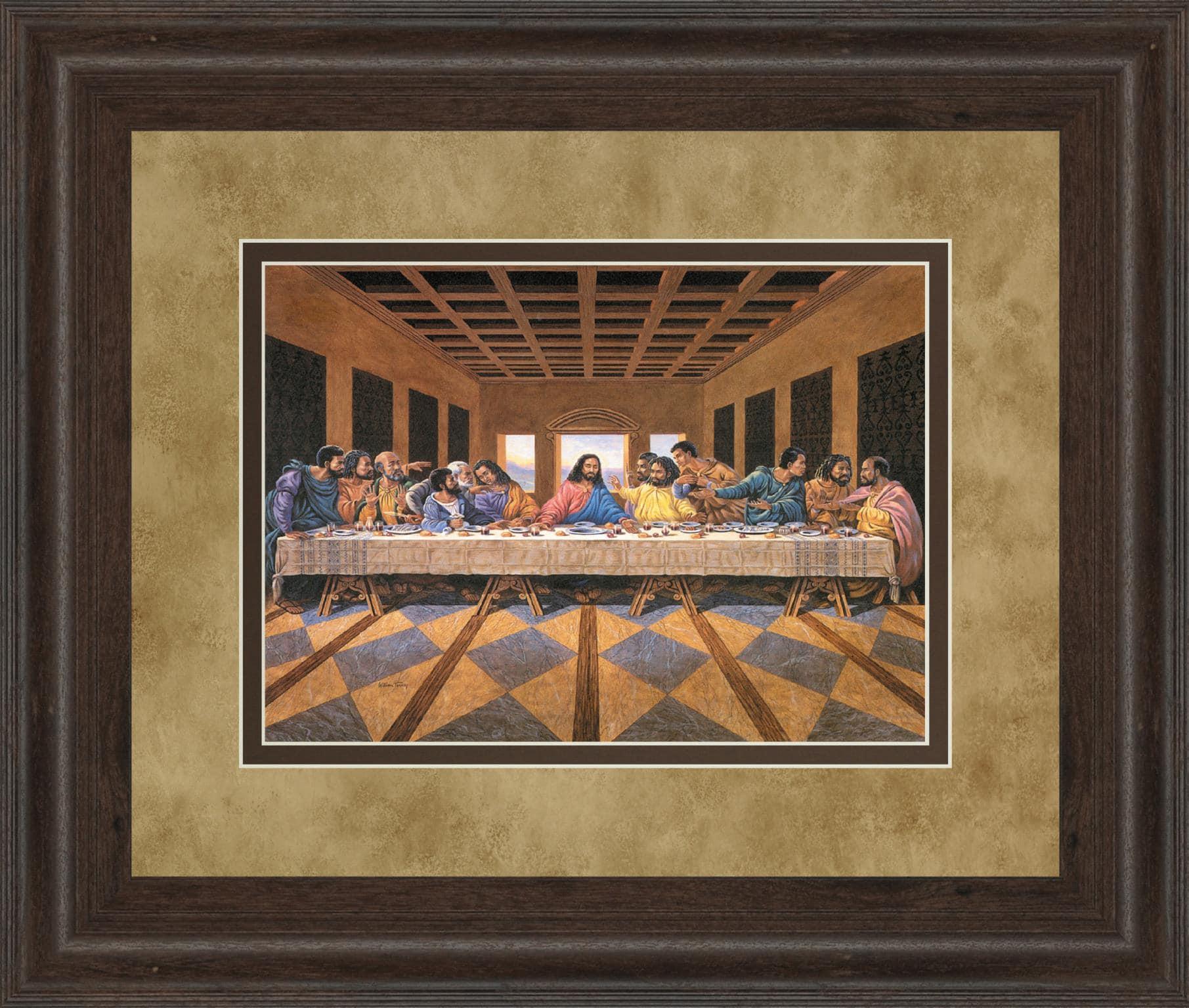 34 in. x 40 in. "Last Supper" (African American) Framed Print Wall Art