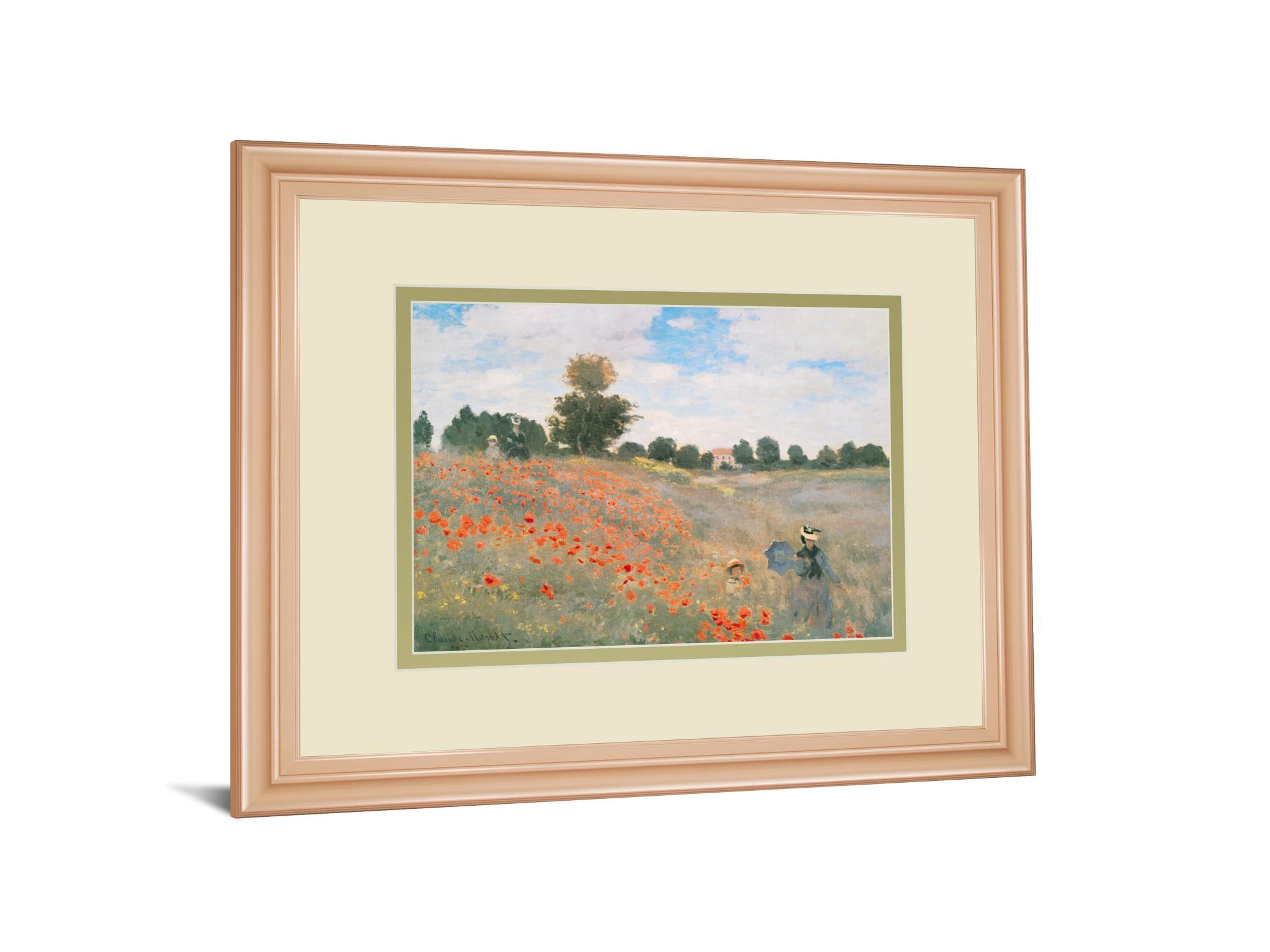 34 in. x 40 in. "Wild Poppies, Near Argenteuil" By Claude Framed