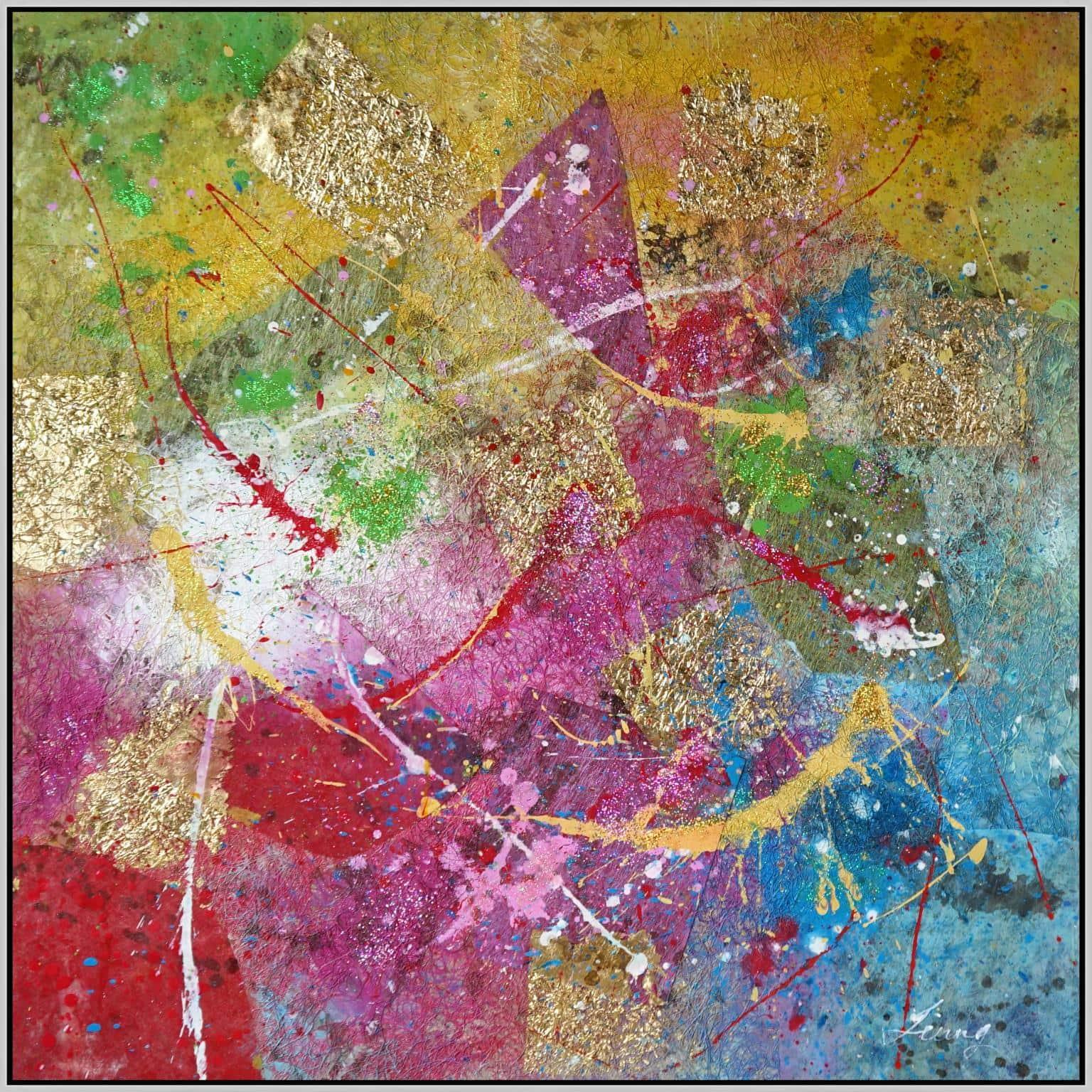 Hand Painted Textured Canvas in Frame Classy Art