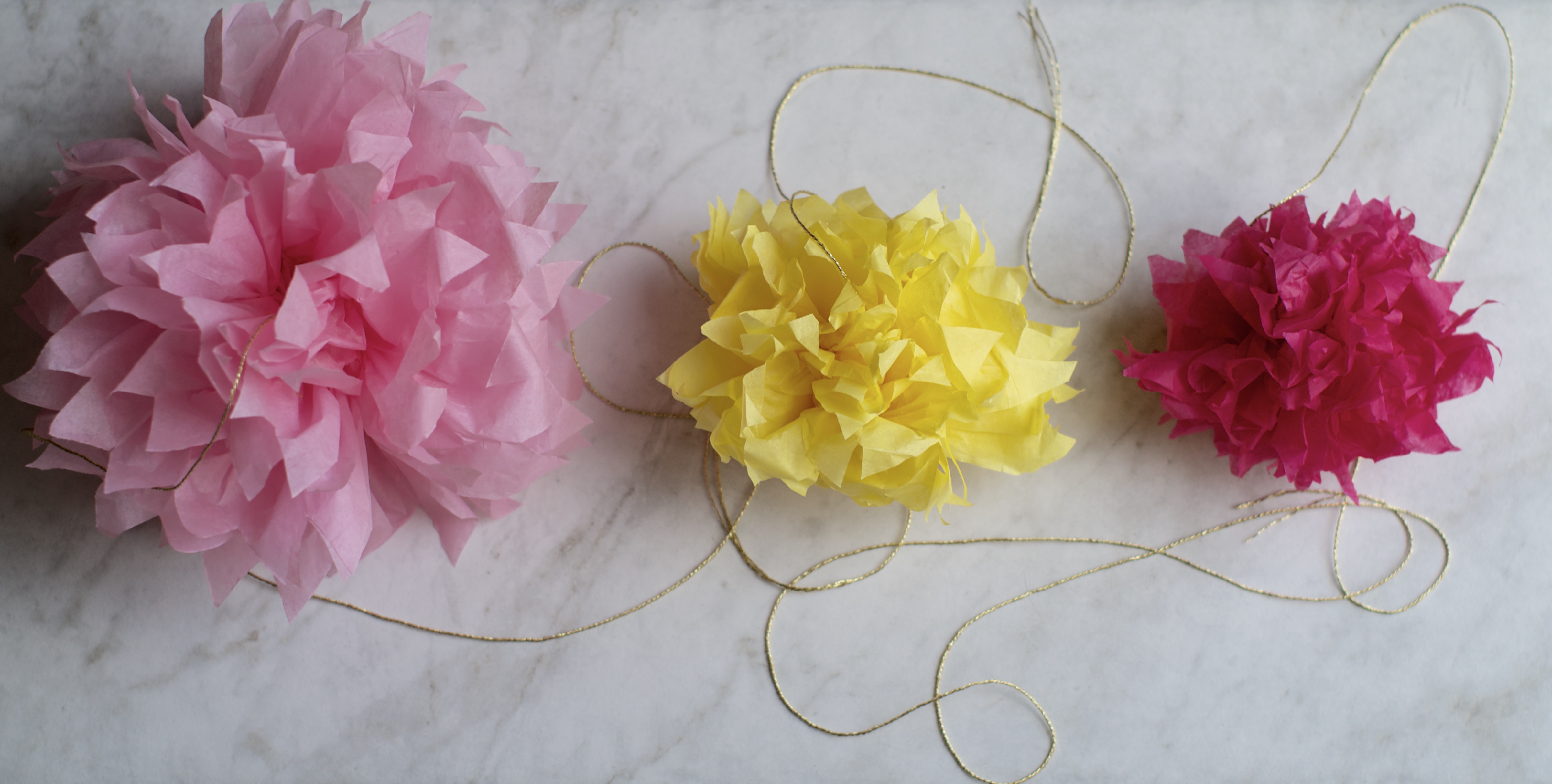 DIY Hanging Tissue Pom Poms Video Tutorial Claudette's Corner