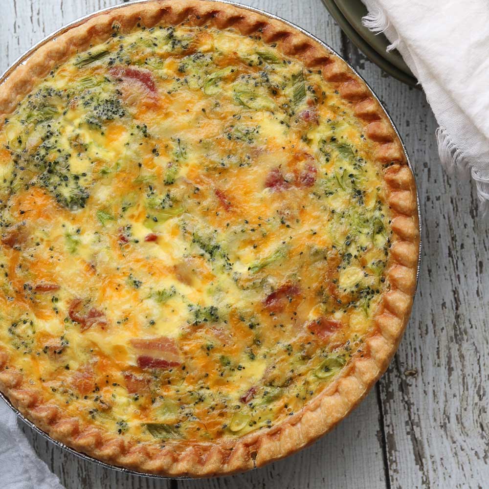 Deep Dish Bacon and Broccoli Quiche Claudia's Table