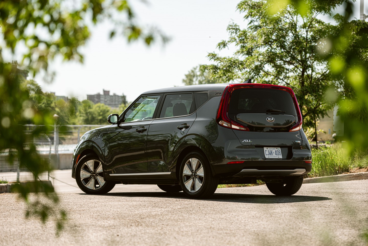 2020 Kia Soul EV Rear Three Quarter Clavey's Corner