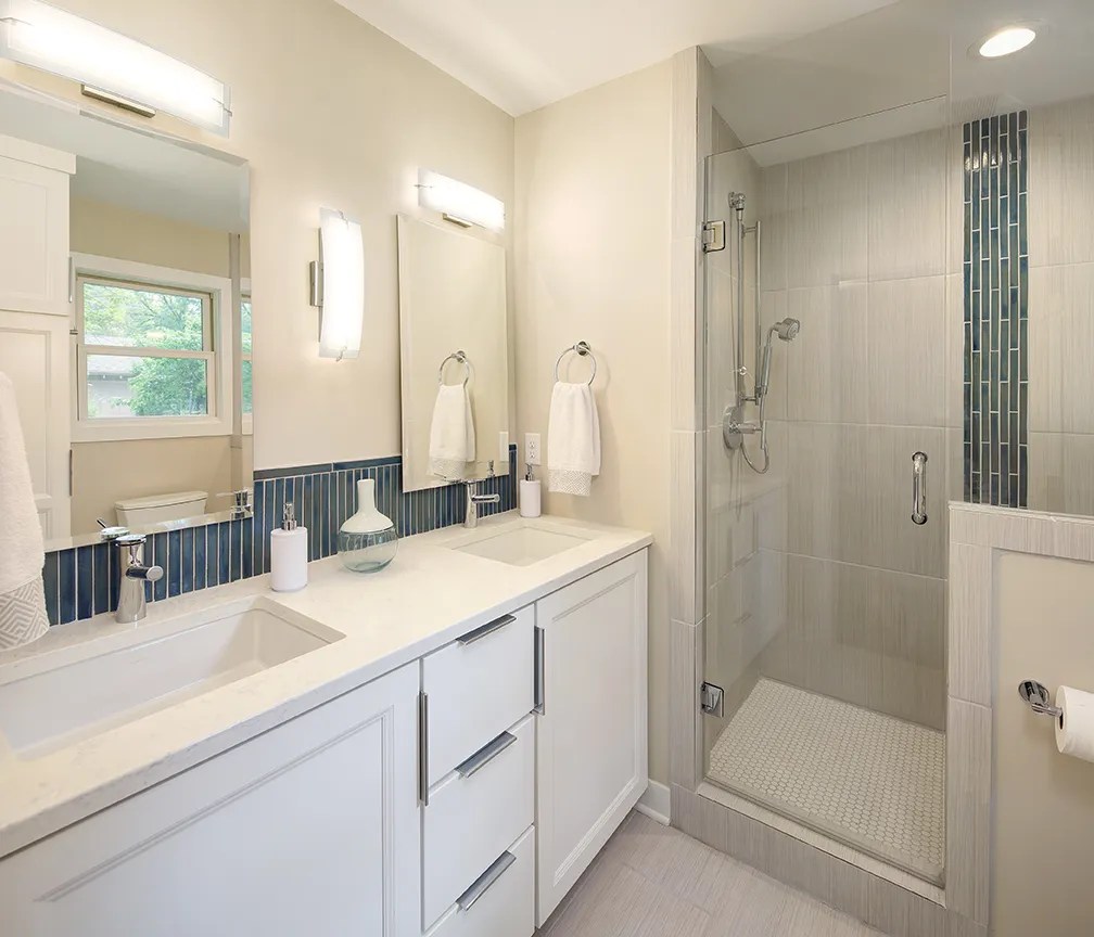 Northshore Waterfall Bathroom Clay Squared to Infinity