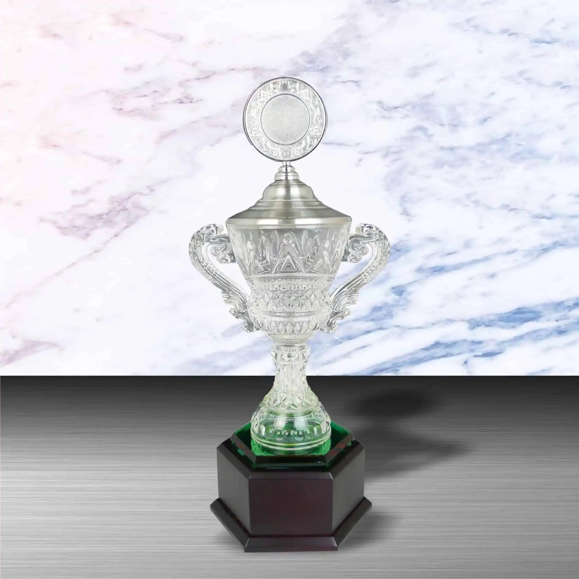 Quality CTEXWS6102 Exclusive White Silver Crystal Vase Trophy at