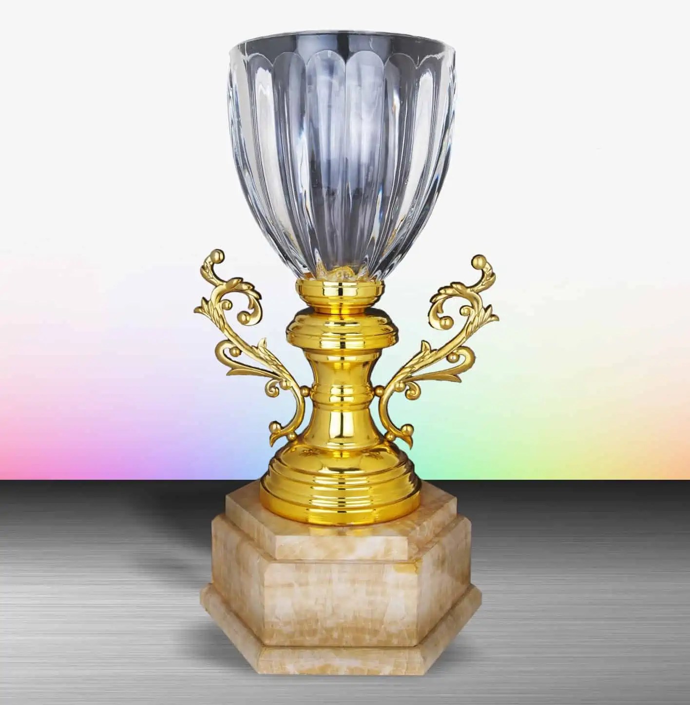 Quality CTEXWS6131 Exclusive White Silver Crystal Vase Trophy at