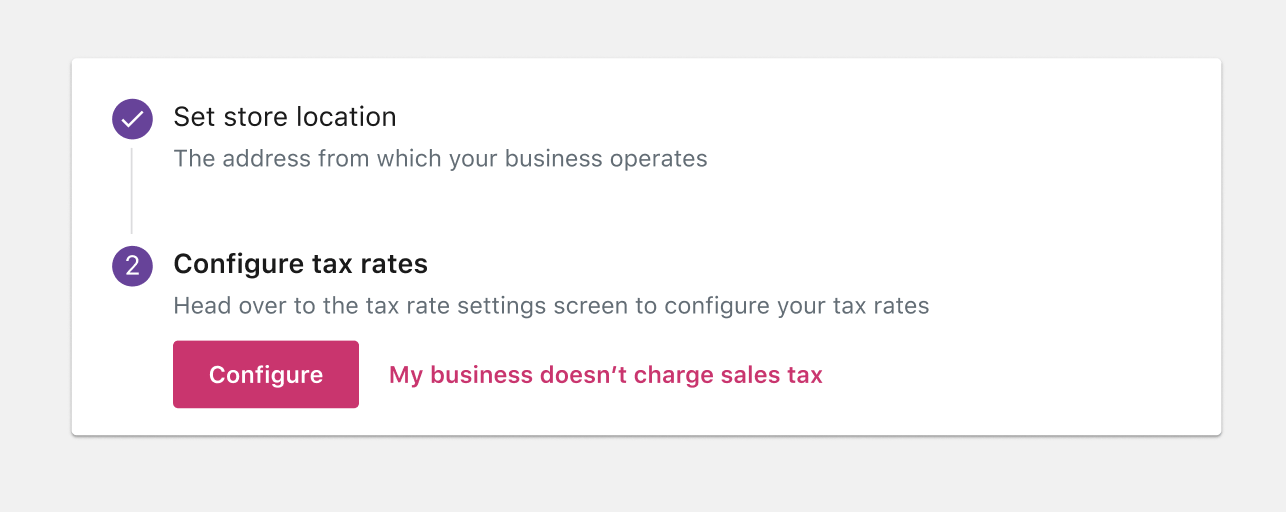 Onboarding tax step add an option to not charge sales tax · Issue